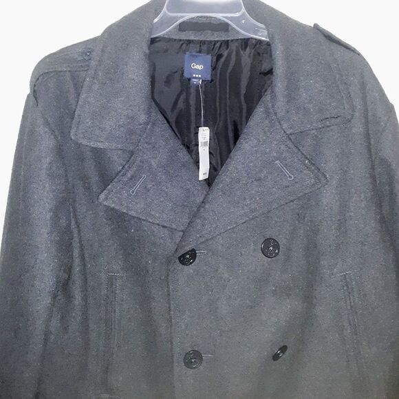 GAP NWT Gray Trench Coat Size XL - Picture 2 of 8